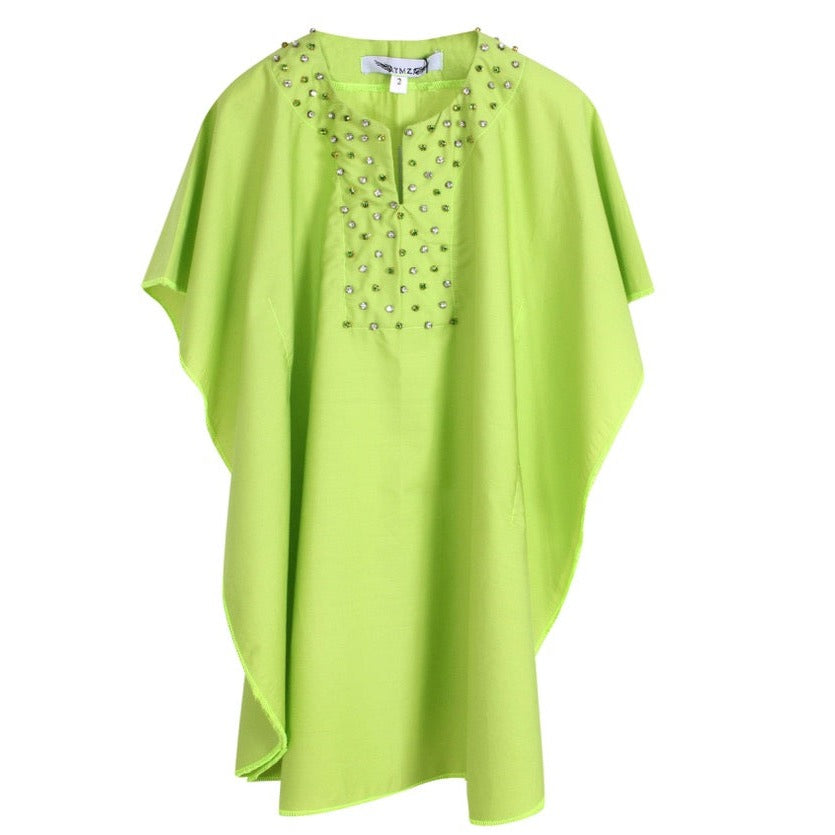 lime green kaftan dress Women's Lemon Yellow and Light Green Georgette Kaftan