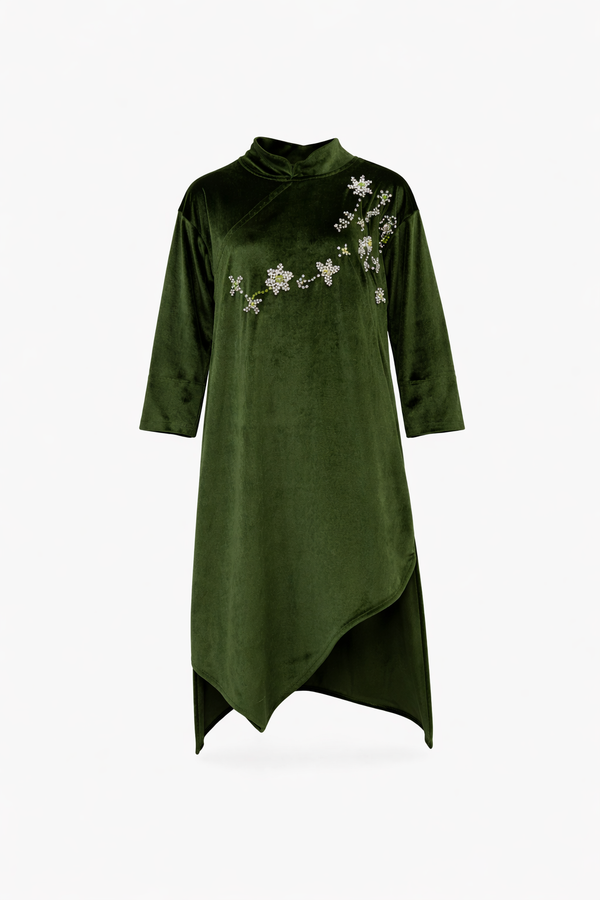 Verde Fiore Velvet Kaftan
