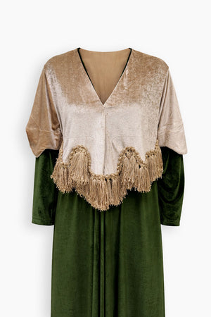 Verde Layered Tassel Kaftan