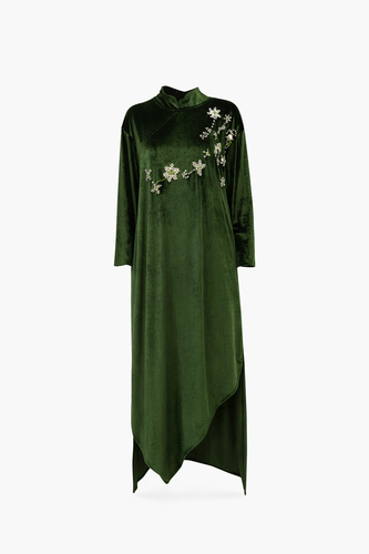 Verde Fiore Velvet Kaftan
