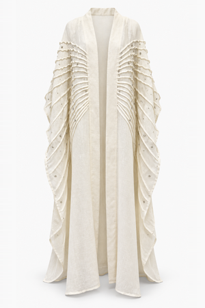 Raffia Fiore Ruffle Open Kaftan