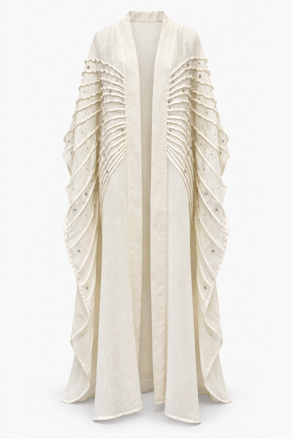 Raffia Fiore Ruffle Open Kaftan