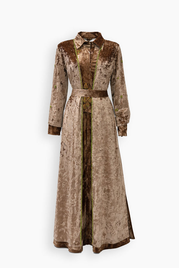 Velvet Open Belted Kaftan