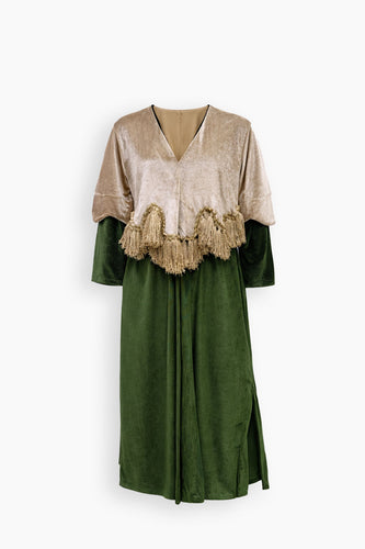 Verde Layered Tassel Kaftan