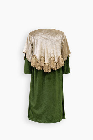 Verde Layered Tassel Kaftan