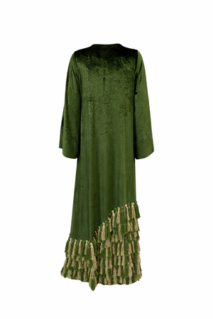 Velvet Verde Tassel Kaftan