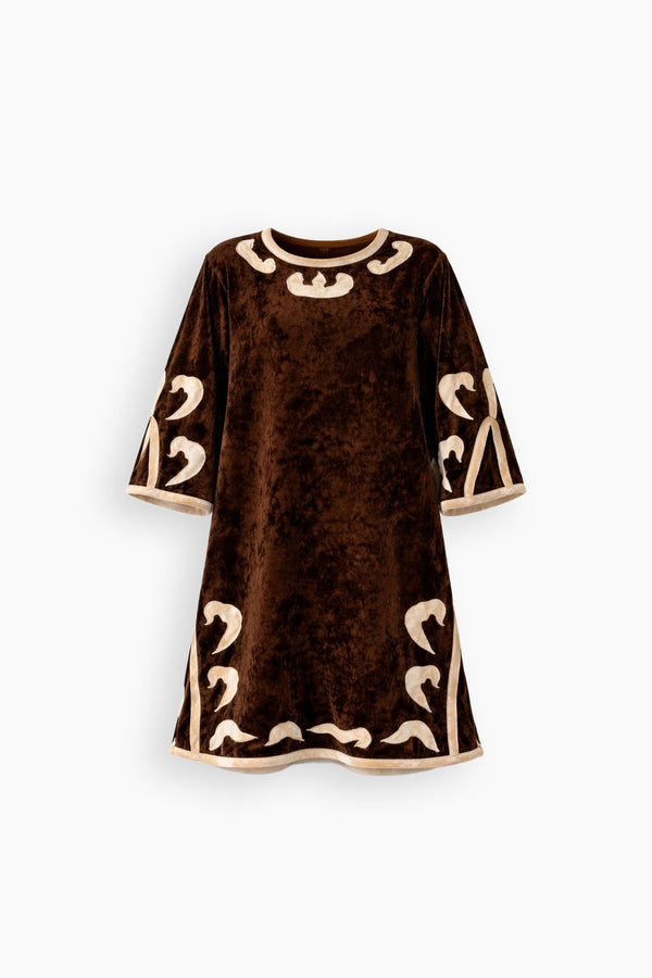 Velvet Marrone Mosaic Kaftan
