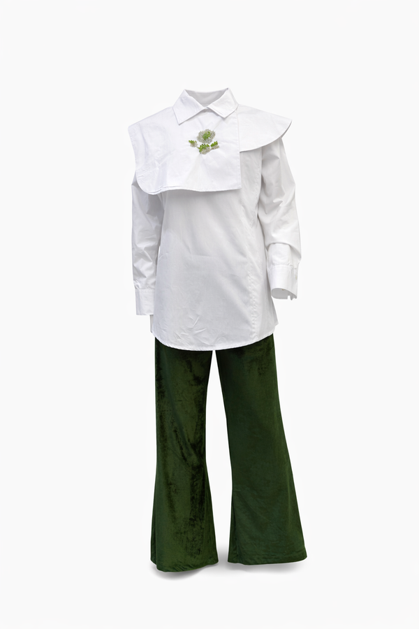 Poplin Verde Embroidered Shirt