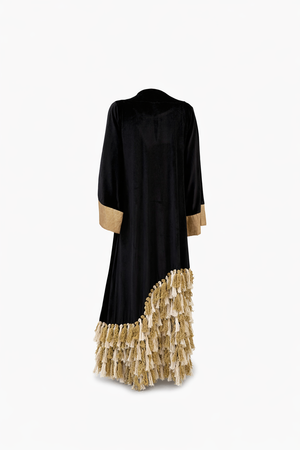 Velvet Nero Tassel Kaftan