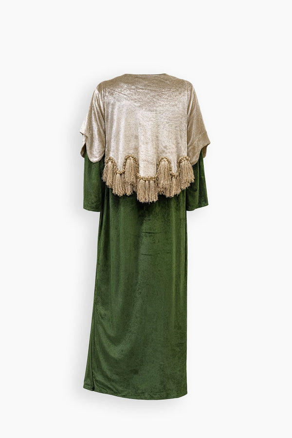 Verde Layered Tassel Kaftan