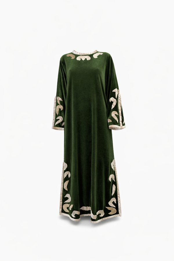 Velvet Verde Mosaic Kaftan