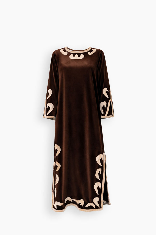 Velvet Marrone Mosaic Kaftan