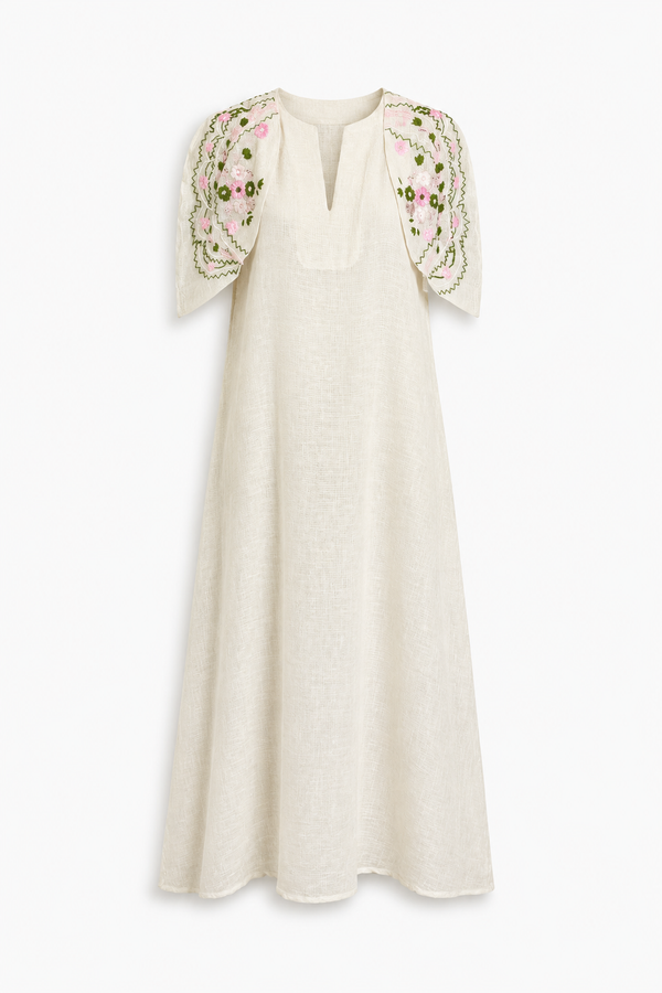 Fior Di Mosaico Raffia Cape Kaftan