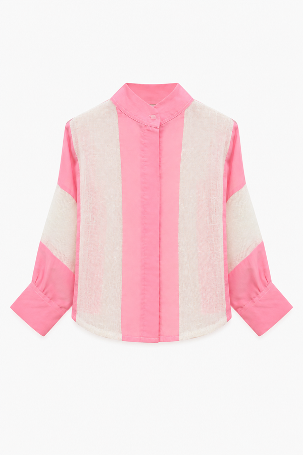 La Raffia Shirt Pink
