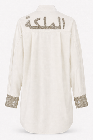 Queen Rhinestone Poplin Shirt