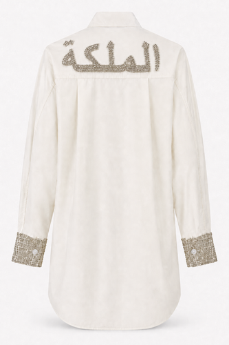 Queen Rhinestone Poplin Shirt