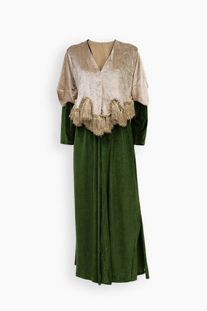 Verde Layered Tassel Kaftan