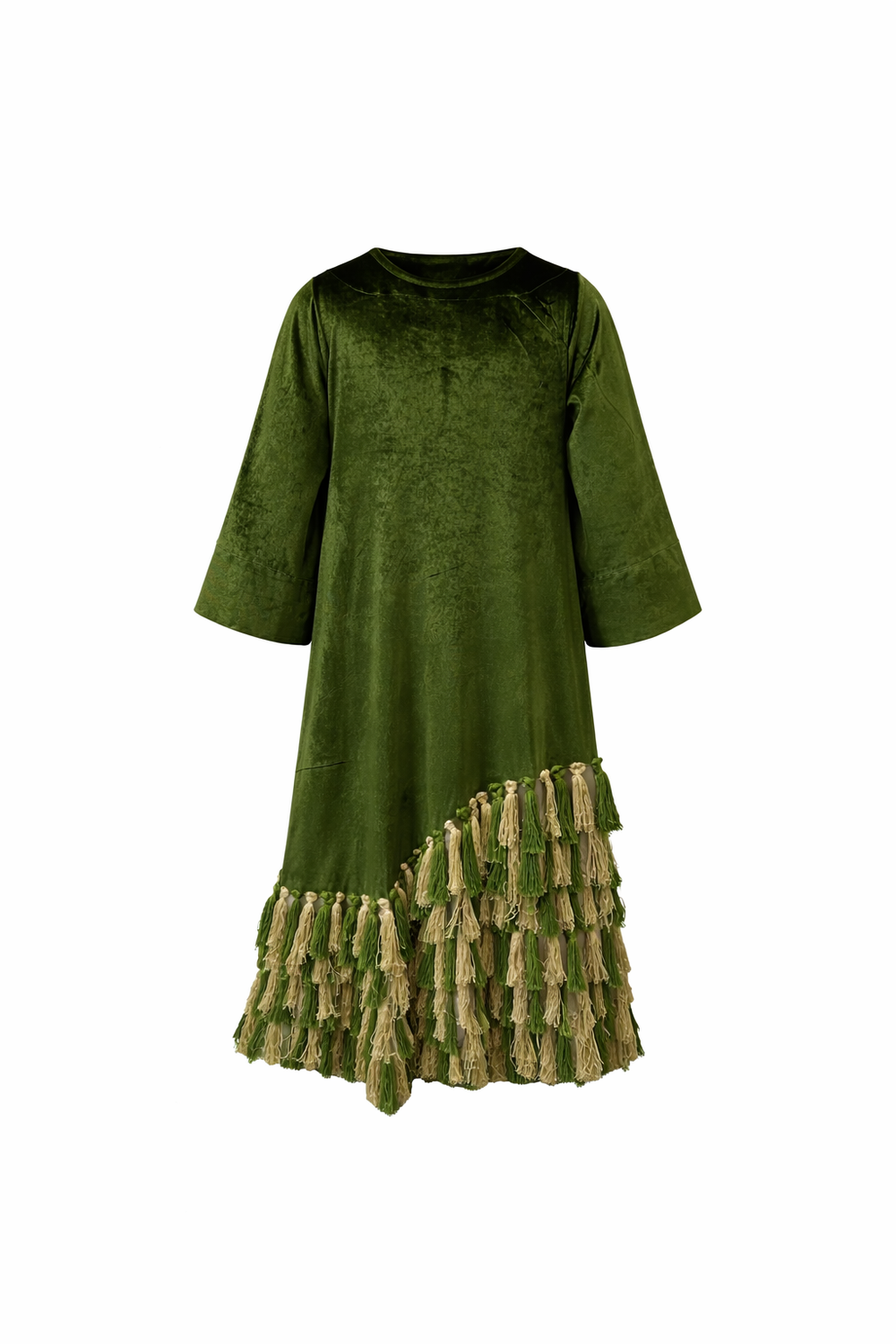 Velvet Verde Tassel Kaftan