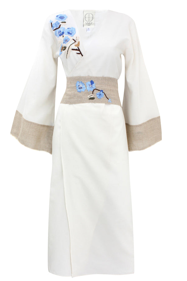 Floral Off-White Kaftan