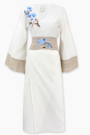 Floral Off-White Kaftan