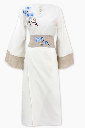 Floral Off-White Kaftan