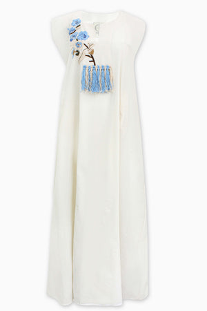 Serene Blue Floral Kaftan