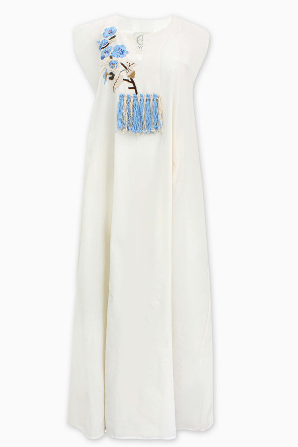 Serene Blue Floral Kaftan