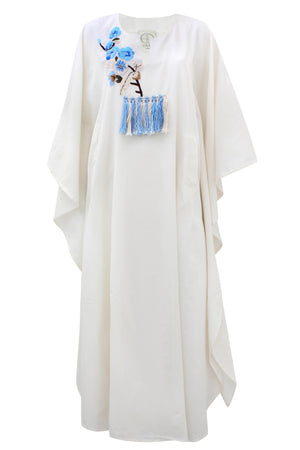 Serene Blue Floral Kaftan