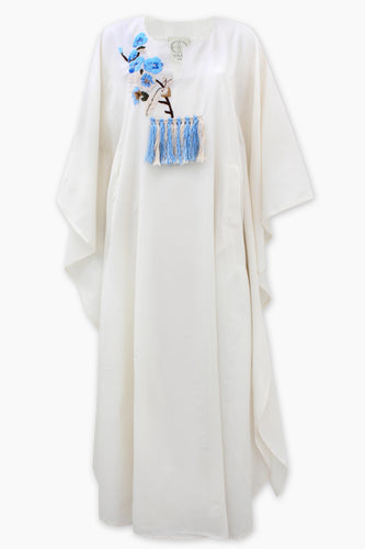 Serene Blue Floral Kaftan