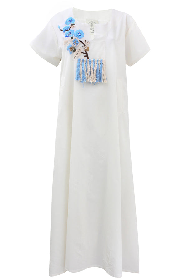 Serene Blue Floral Kaftan