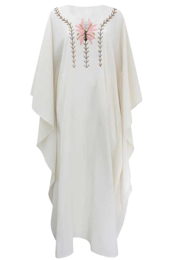 Palma Embroidered White Kaftan