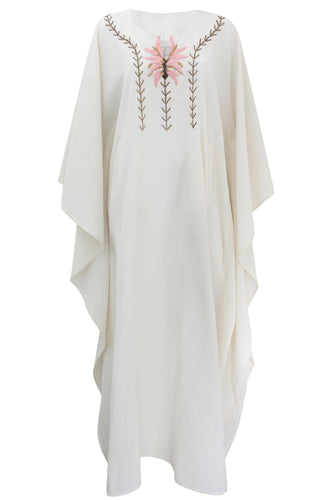 Palma Embroidered White Kaftan