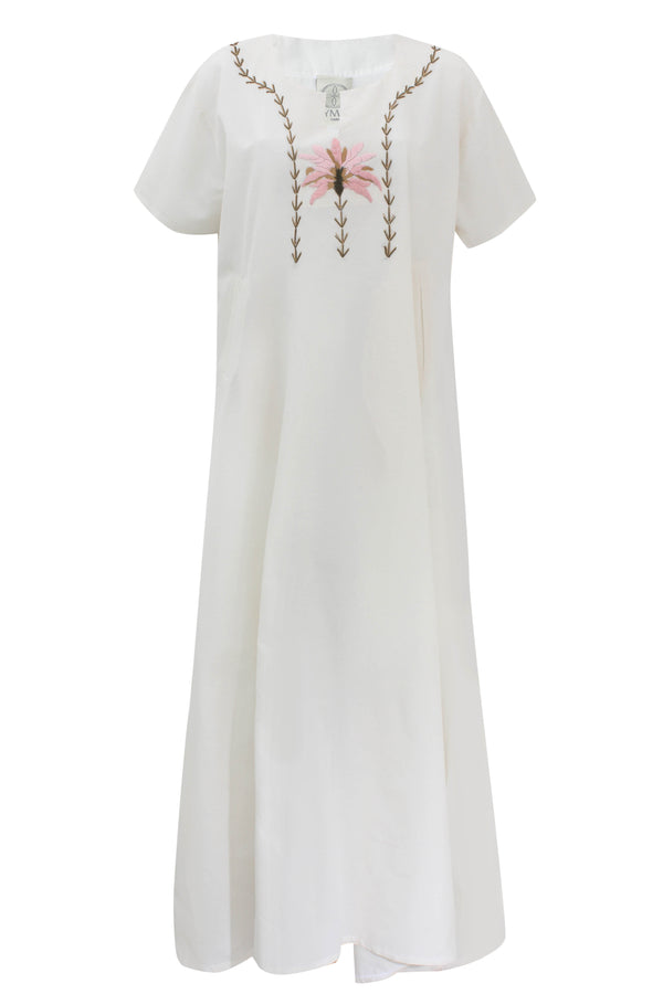 Palma Embroidered White Kaftan