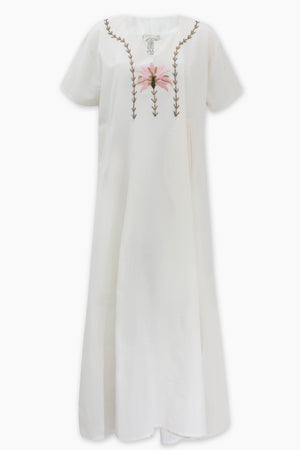 Palma Embroidered White Kaftan