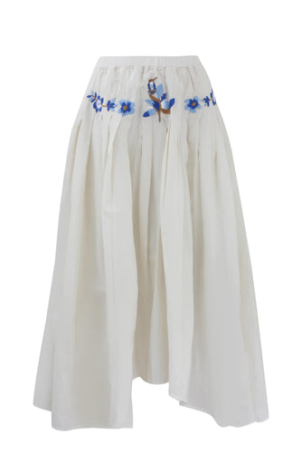 Serene Floral Blue Skirt