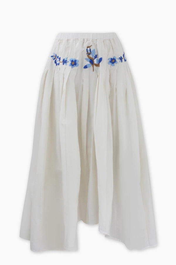 Serene Floral Blue Skirt