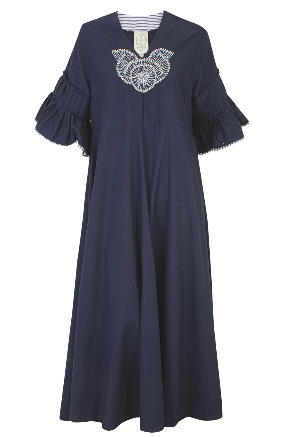 Mosaic Navy Poplin Kaftan
