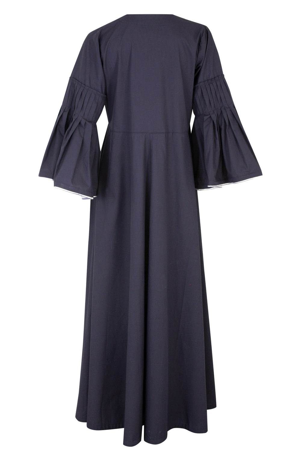 Mosaic Ruffle Navy Poplin Kaftan