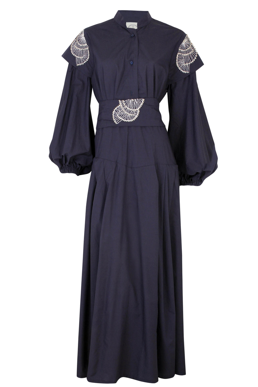 Navy Poplin Mosaic Kaftan