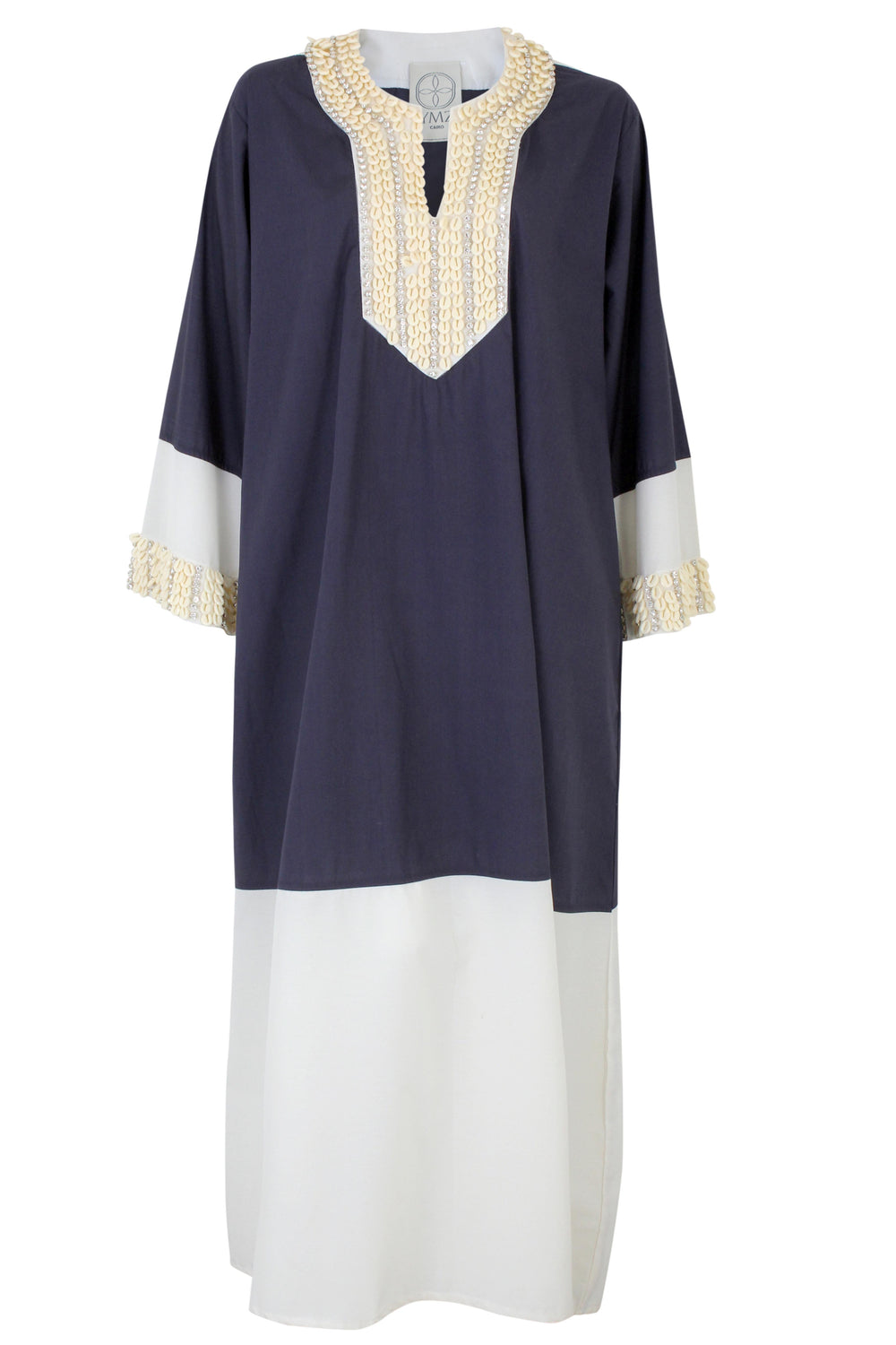 Shell Rhinestone Navy Kaftan