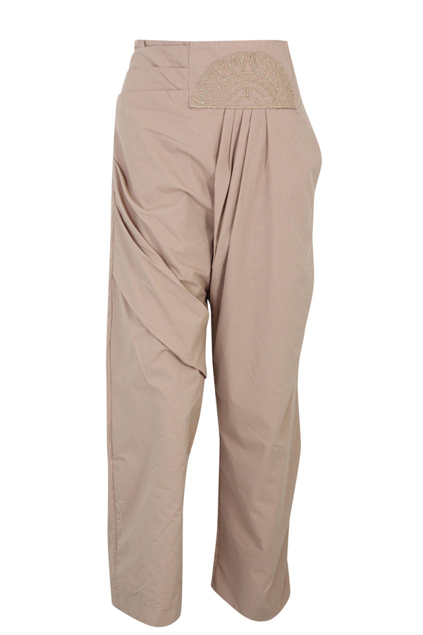 Lotus Fan Camel Pants