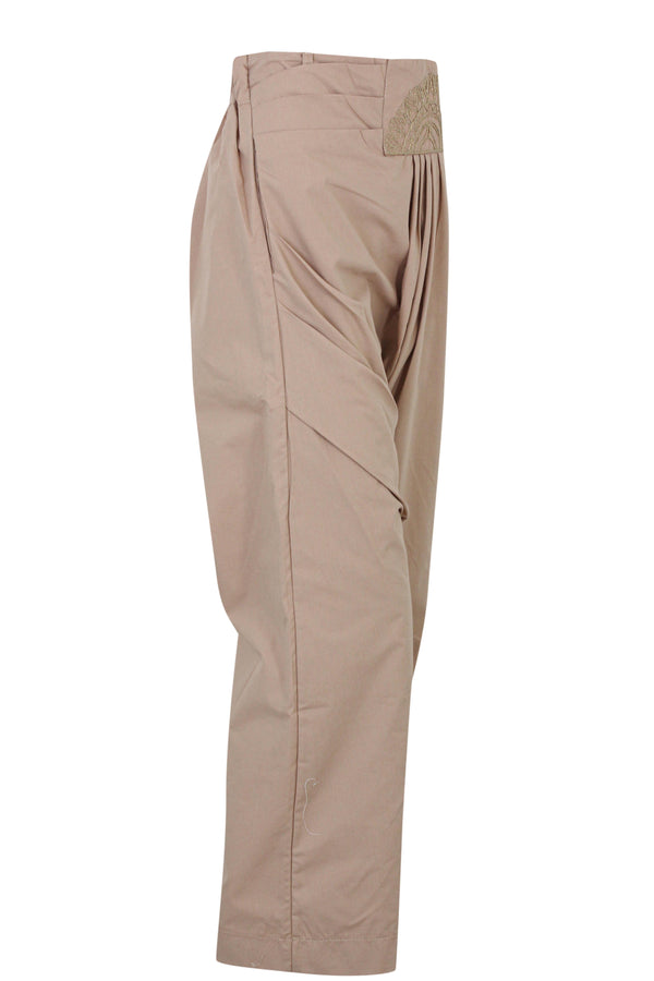 Lotus Fan Camel Pants