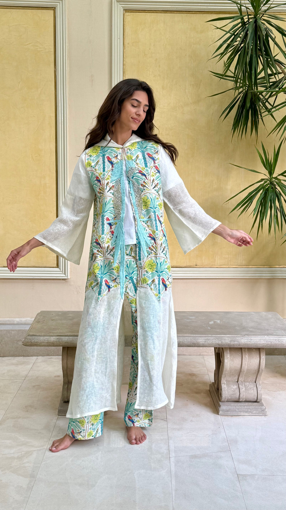 Tropicale Hooded Kaftan