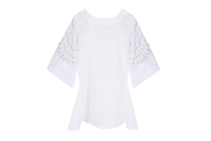 Preziosa White Natura Poplin Kaftan