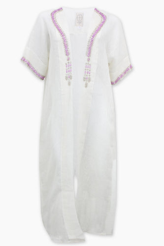 La Preziosa Purple Necklace Open Kaftan