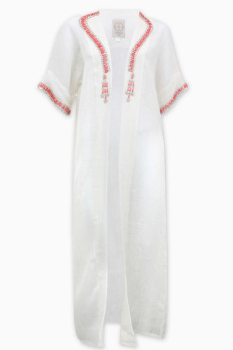 La Preziosa Red Necklace Open Kaftan