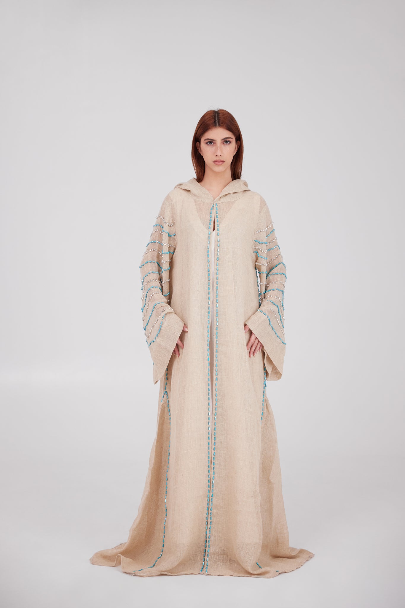 Rafia Robe La Raffia Preziosa Turquoise Open