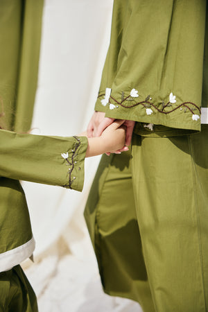 Top Verde Fiore Slit