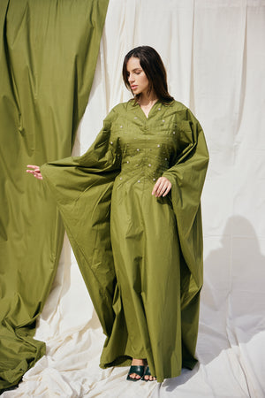 Pleated Floral Kaftan