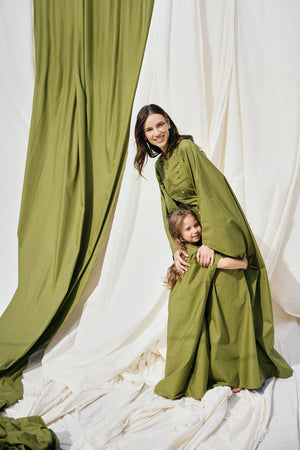 Pleated Floral Kaftan